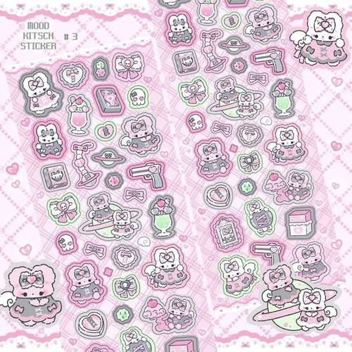 Korea Laser Cute Cartoon Rabbit Animal Sticker Ins Korean Style Gouka Handbook DIY Decoration Sticker Wholesale 