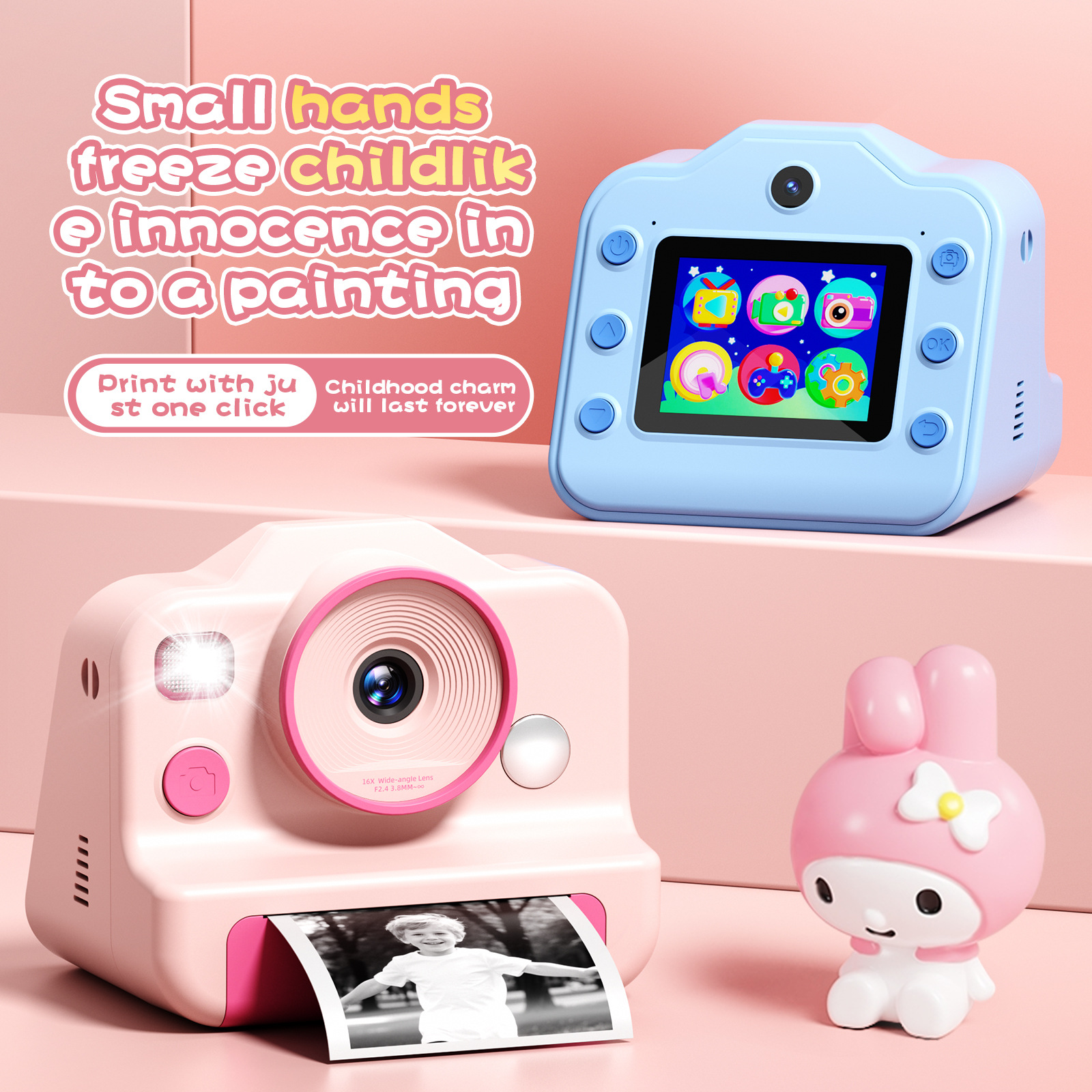 2025 Cross-border Puzzle Children Print Camera HD Digital Camera Children's Camera