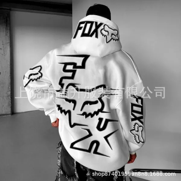 2025秋季新款 热销FOX狐狸跨境潮牌连帽卫衣男女秋冬款连帽衫|undefined