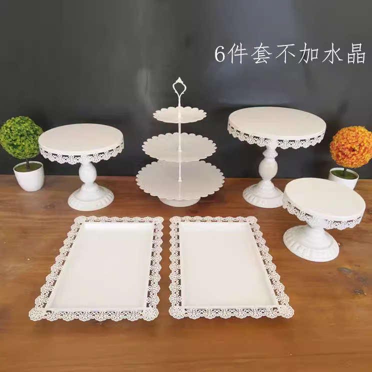 Decoración de la mesa de postres de boda con cristal estante de postres europeo estante de pastel estante de hierro forjado multicapa