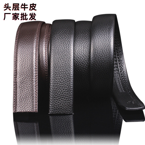 Top-grain leather belt body men's belt genuine leather automatic belt strip pants belt factory wholesale tactical men's belt strip 