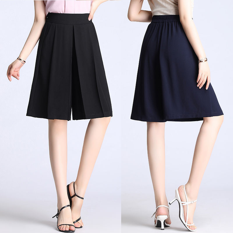 Chiffon Culottes Half Pants Women's Summer Korean-style Casual Slimming Large Size High Waist Loose Short Pants Thin Wide-leg Pants Chiffon Culottes Half Pants Women's Summer Korean-style Casual Slimming Large Size High Waist Loose Short Pants Thin Wide-leg Pants