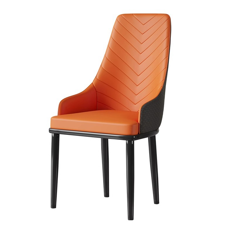 Silla de comedor nórdica italiana de lujo ligera silla de maquillaje de cuero restaurante hotel respaldo taburete silla de mesa de comedor cómoda