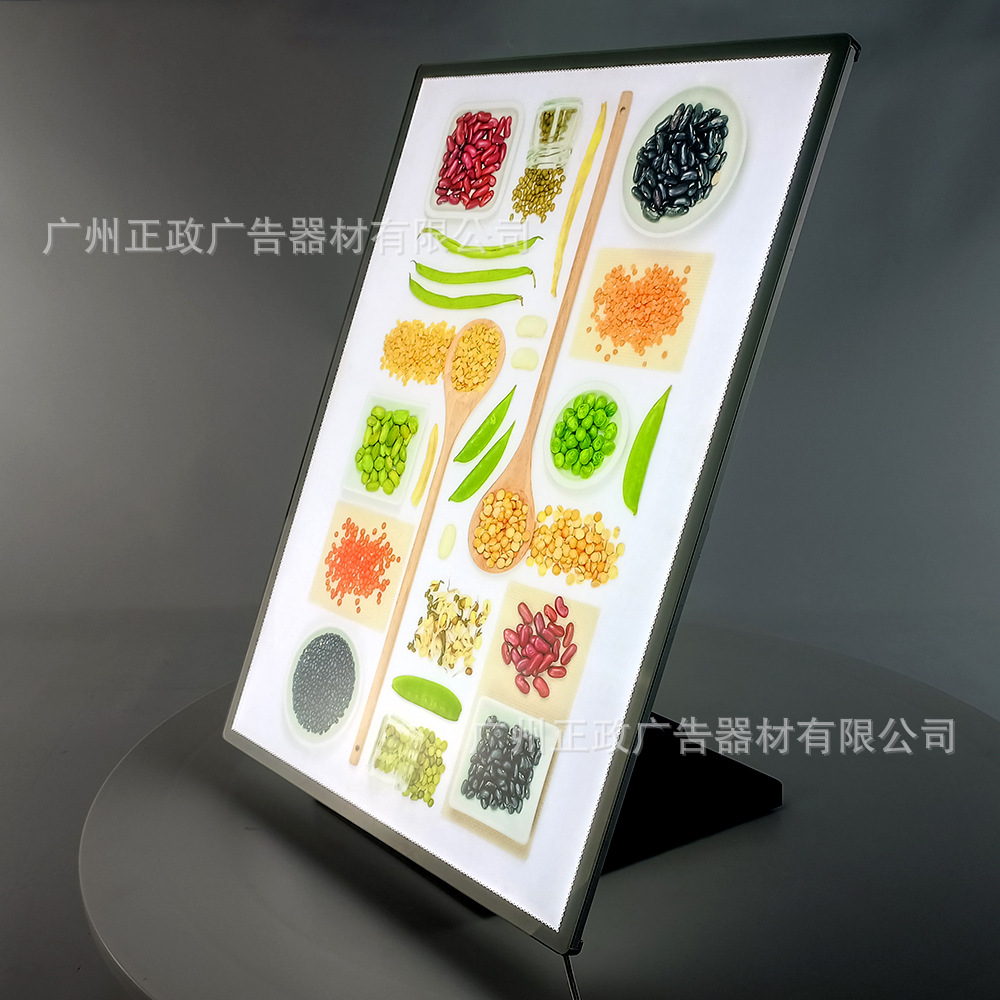 广告牌抽画超薄灯箱壁挂式钢化玻璃桌面吧台LED发光菜单一件代发