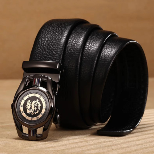 Cross-border agency Manbang men's belt classic automatic buckle dial buckle head layer fall pattern crocodile pattern belt body pants belt 