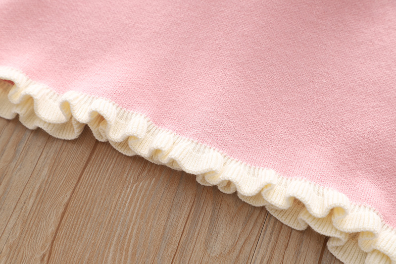 Coniglio cartone animato per bambina finto 2 pezzi di lana autunno inverno, abito da principessa lavorato a maglia elegante e carino per bambina_voghion.com