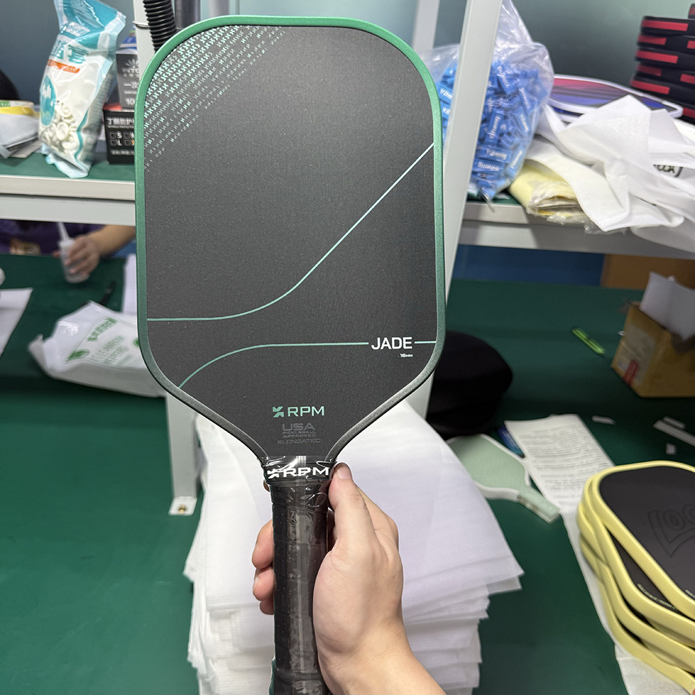 RPM Jade Pickleball Paddle: MPP foam core, silicon carbide, wear-resistant, and textured surface for pickleball