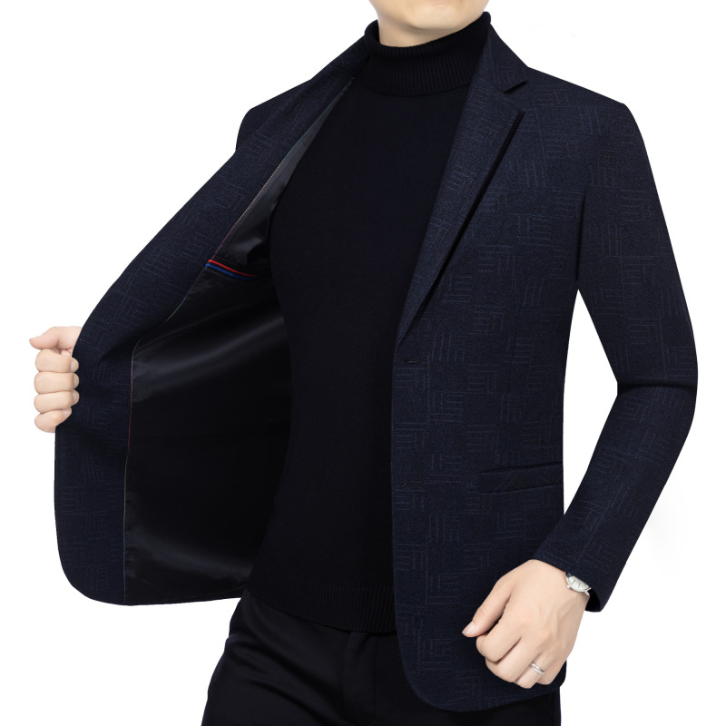 2026 Spring and Autumn New Business Suit for Men, Casual Middle-Aged Dad Outfit, High-End Stylish Solid Color Suit Jacket Trend