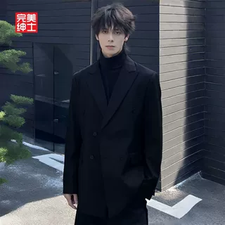2026戗驳领西装男士外套双排扣西服套装制服新婚伴郎结婚宴会礼服
