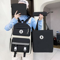 可愛女生高顏值背包2024新款休閒時尚雙肩包大容量中大學生書包