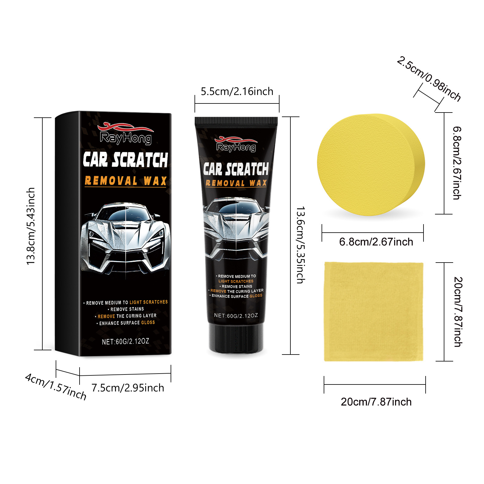 Rayhong Car Scratch Set Car Polishing Renovation Coating Maintenance Paint Scratch Cream