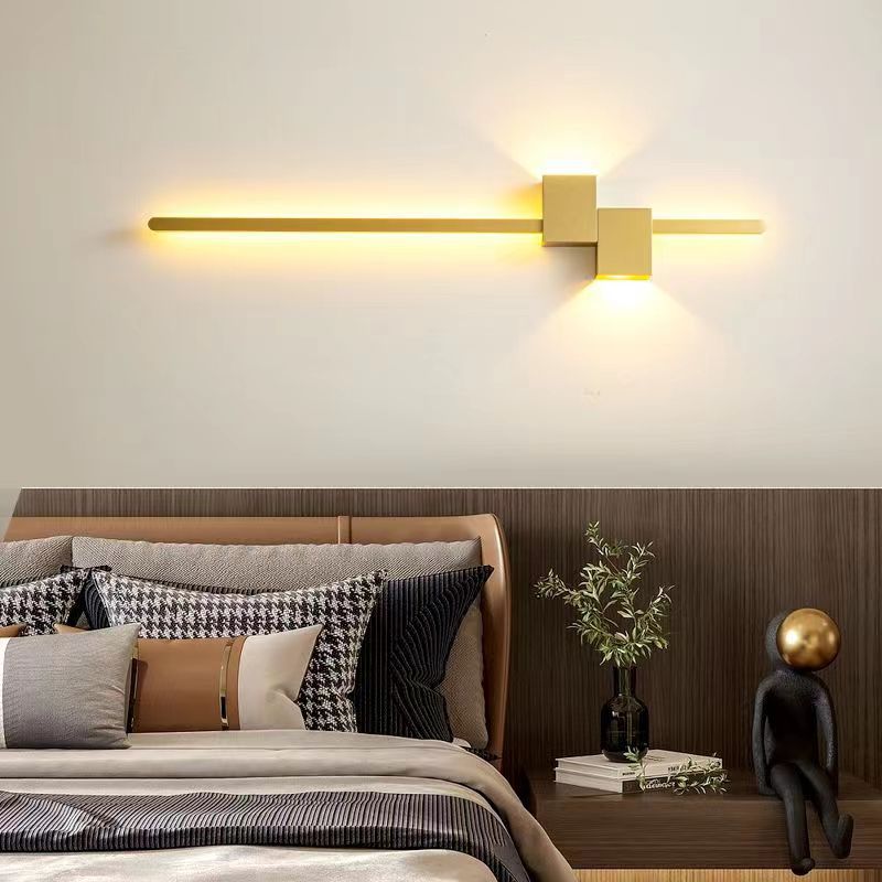 Nuevo lujo ligero lámpara de pared larga dormitorio principal sala de estar TV pared de fondo parrilla de cama lámpara escalera moderna y simple