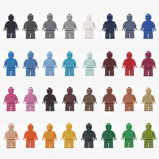 Compatible with Small Particle DIY Plain Figures, Pure Color Body Scene Figures, Assembled Moc Small Particle Transparent Building Block Figures