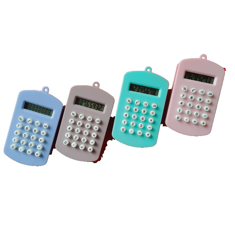 Маленький novelty калькулятор Palm-on-type мультяшный ученический компьютерный брелок в форме яблока рыбы печенье
