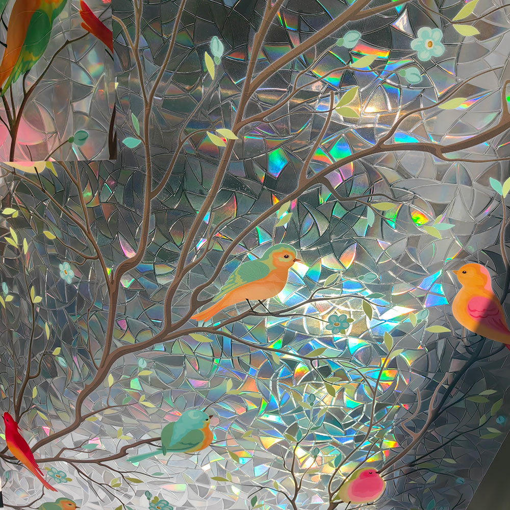 140g Weight Glass paster Home Textiles & Decor Type PVC Material Leaf Pattern Casual, Pastoral Style Casual Pastoral Leaf PVC Glass Paster Wall Art 48
