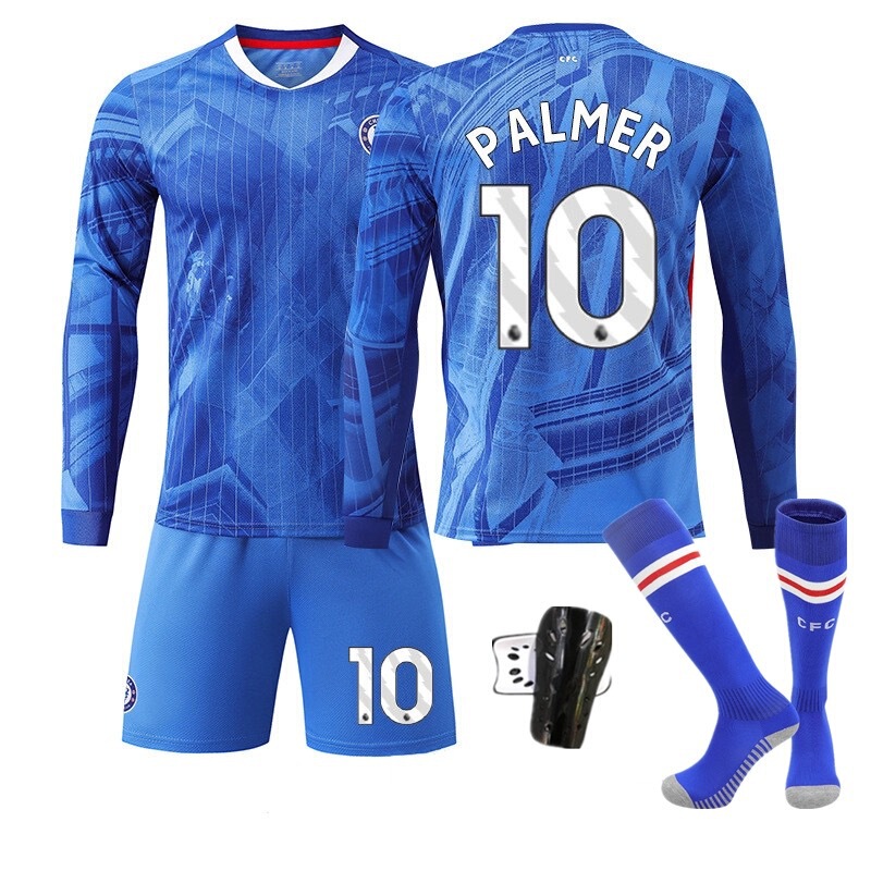 2526 Chelsea Home Long-Sleeved Football Uniform No. 10 Palmer 8 Enzo 24 James Long-Sleeved Jersey Suit
