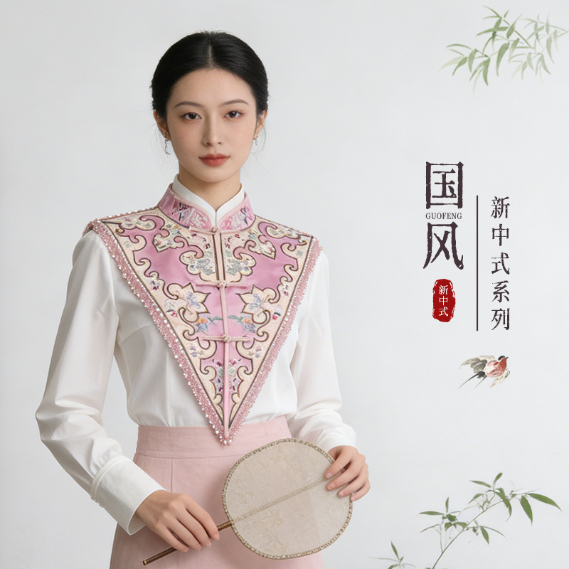 Cloud Shoulder Fake Collar New Chinese Style National Style Shawl Top Traditional Costume Accessory Casual Women's Fashion Versatile Spring and Autumn New Style