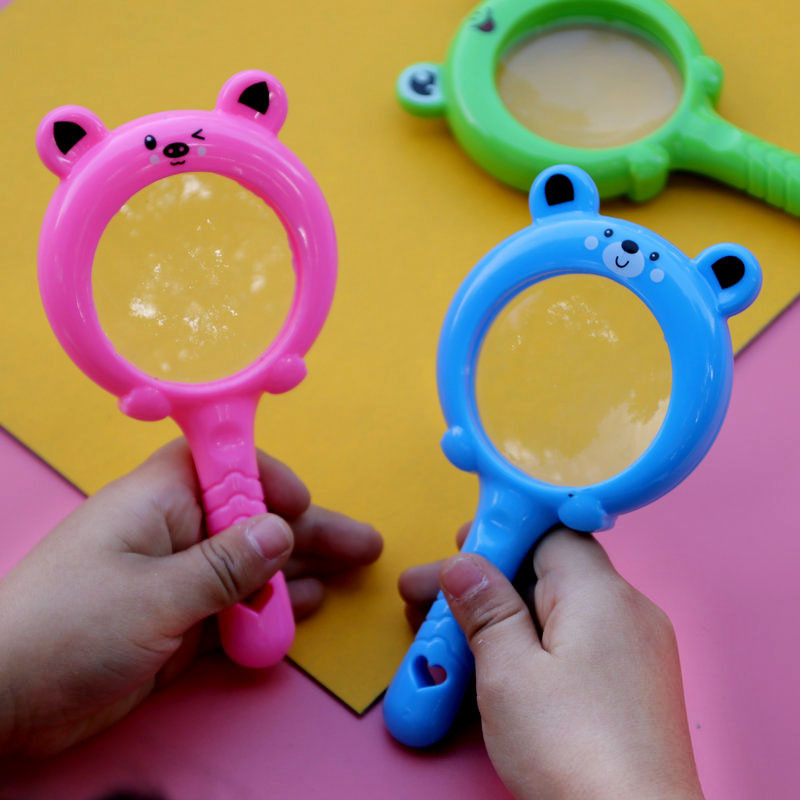 儿童放大镜 卡通可爱幼儿园高清光学仪器随身观察植物塑料扩大镜