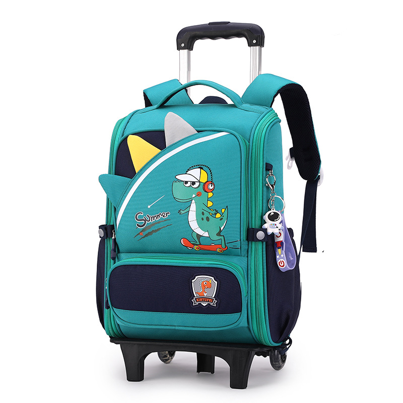 Mochila escolar con barra de tracción transfronteriza estudiantes de grado 2-45 niños y niñas de gran capacidad dibujos animados lindo subir escaleras de doble propósito hombros