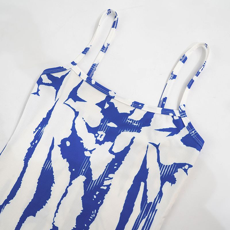 Women Clothing Summer Color Contrast Striped Sleeveless Strap Casual Sports Romper