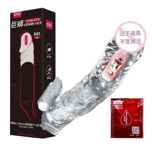 Transparent Erotic Wolf Tooth Sleeve, Men's Penis Sleeve, Crystal Sleeve, Couple's Toy, Adult Sex Product Silicone Sleeve Wholesale