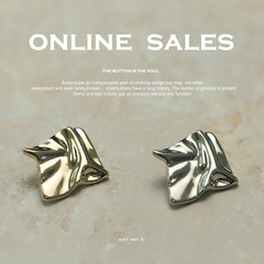 【Art Sen】Small Aroma Minimalist Wave Metal Button Women's Suit Jacket Double-Sided Faux Fur Coat Button