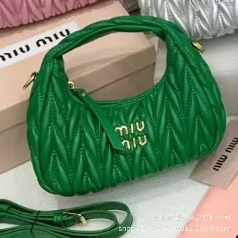 Miaomiu familia Qianjin, bolso de brazo, bolso de brazo Hobo, bolso de hombro, bolso de media luna portátil.