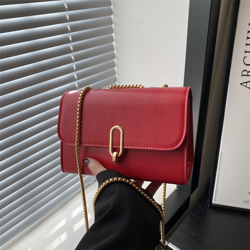 Bolsos de hombro de estilo coreano simple estilo de color sólido 2025 primavera ocio retro bolso de cinturón de bloqueo