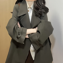 韩系中长款风衣外套女2025秋季新款巨好看的高级感爆款宽松短款