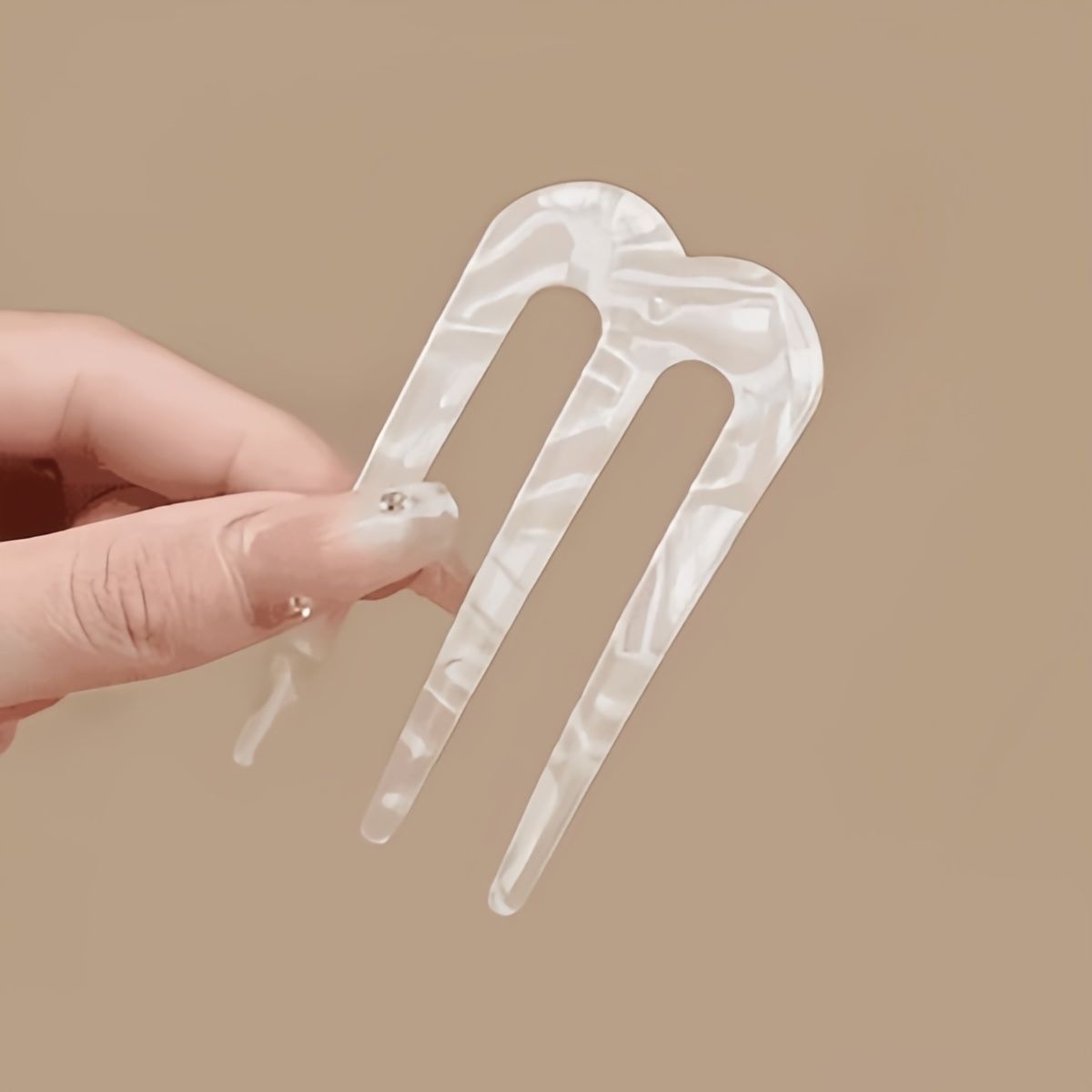 Exquisita horquilla en forma de U, mujer perezosa, artefacto de cabello, cabeza de bola, peine de cuatro dientes, peine para el cabello, temperamento, tocado fijo, horquilla