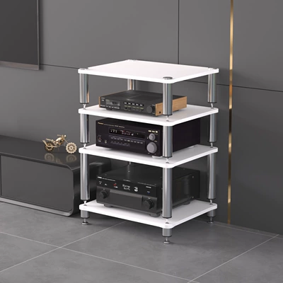 Amplifier Stand, Audio Cabinet, Audio-Visual | Electric car big tripod - four-layer-split-white