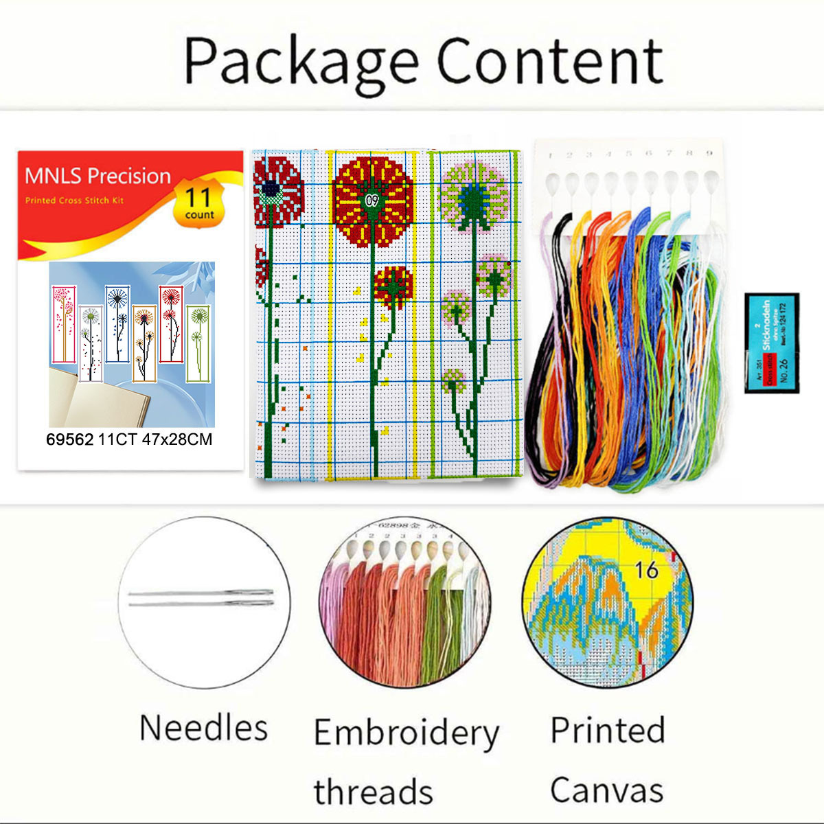 Kit de punto de cruz para marcapáginas impreso, diseño de diente de león, artesanía creativa de alta gama, éxito de ventas en Amazon y Temu image 6