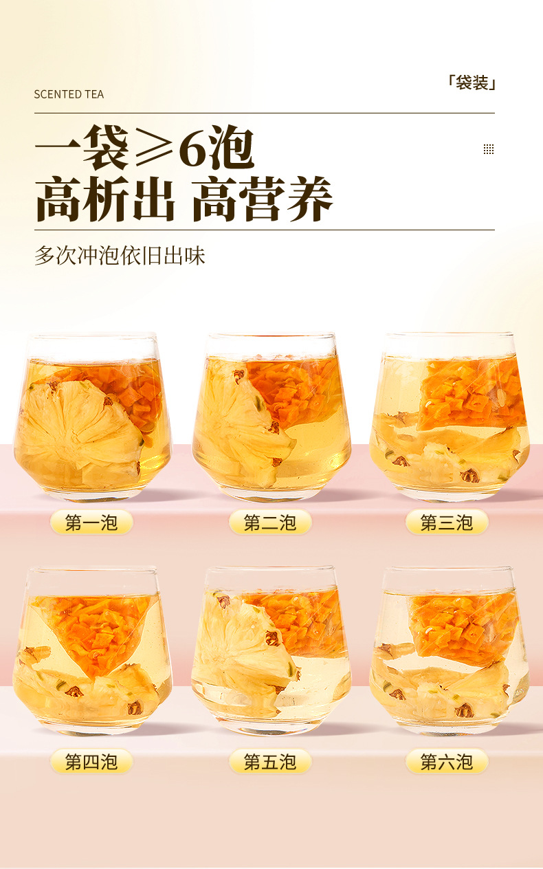 Pumpkin Pineapple Tea Nan Gua Bo Luo Cha Cold Brew Tea Bags 140g 10 Packets specifications
