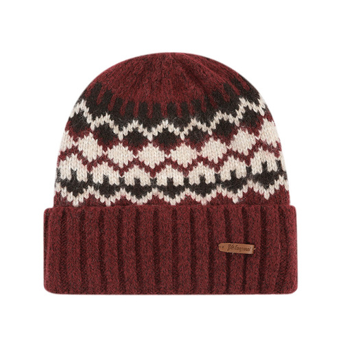 Autumn and winter Fair Isle series small bunting knitted hat 30% off personalized fashionable outdoor versatile warm trendy hat