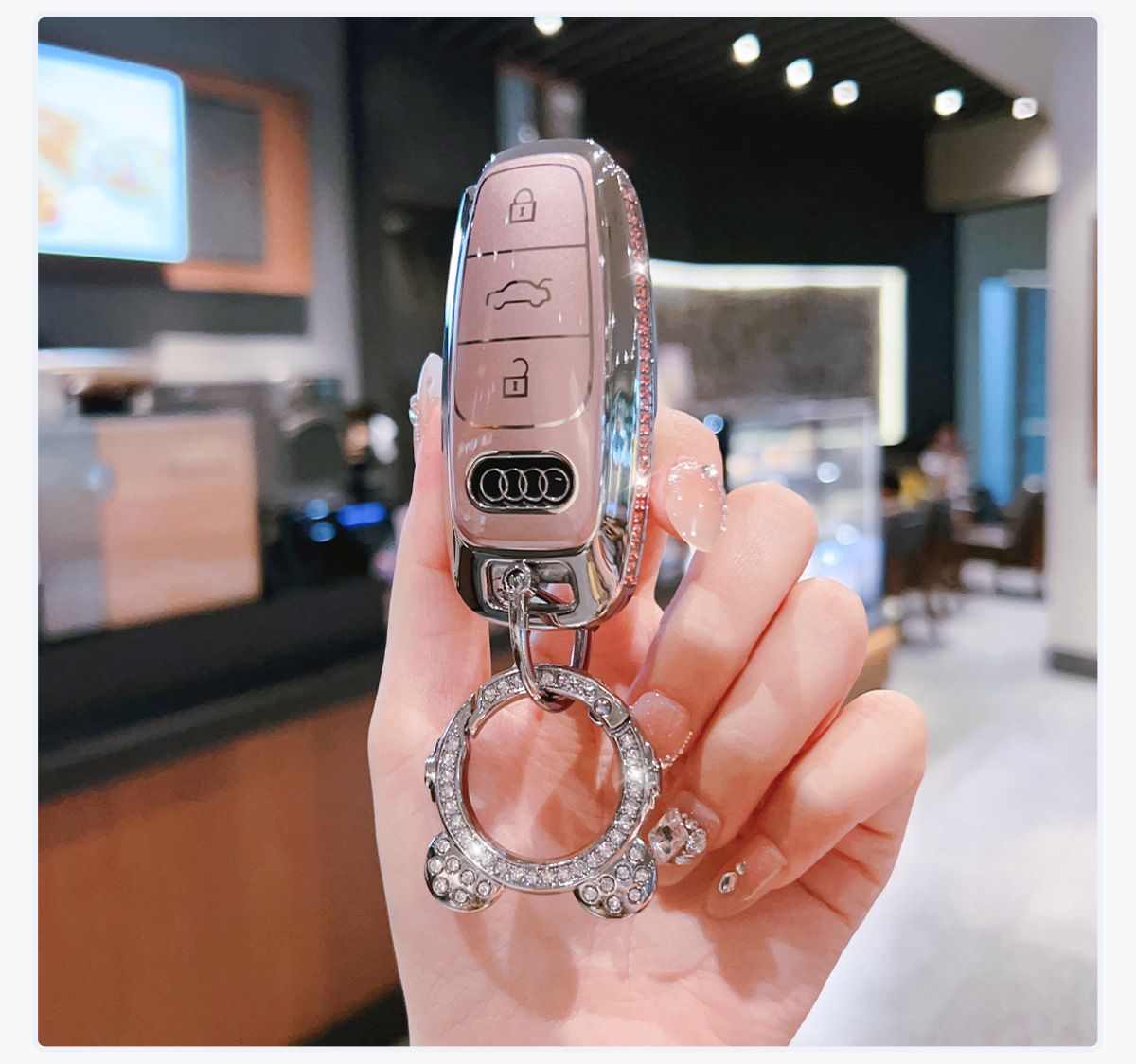 Suitable for Audi A4L Key Cover Q5L Car A5/A6L/A3 Bag A7/Q6/Q7/Q8 Shell Sq5/A8/Rs4 Buckle Tt