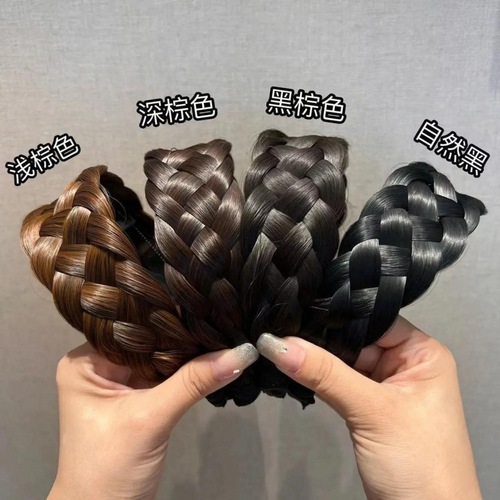 Widened twist braid hair band handmade braided hair headband Netflix hair band hair card fishbone braid twist headband