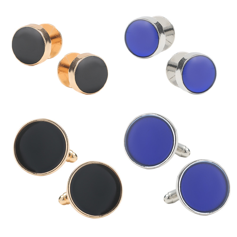 nuovi gemelli in vernice nera set da 8 pezzi smoking camicia francese chiodi per polsini gemelli_voghion.com