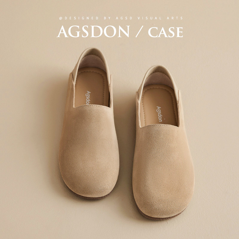 Augustion Boken Shoes Mujer 2025 Nuevo verano Dos ropa Casual Suela suave Un pie Zapatos planos Madre Tendencia