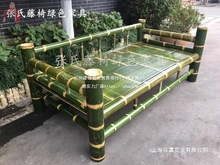 楠竹张氏老式竹床天然竹沙发椅踏踏米竹床藤椅手工午休床家具罗汉
