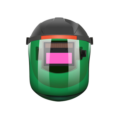 Welding helmet for MIG welding, TIG welding, and electric welding with automatic darkening and UV protection shield.