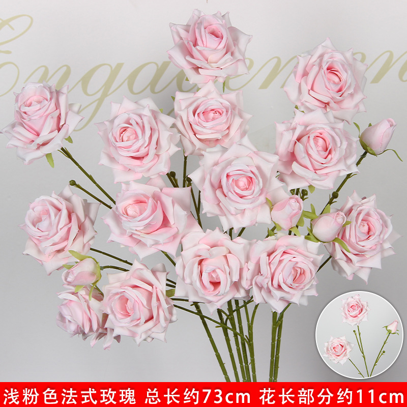 Flor de boda rosa imitación flor de seda flor de decoración floral sala de bodas floral hogar ramo único camino de introducción de flores