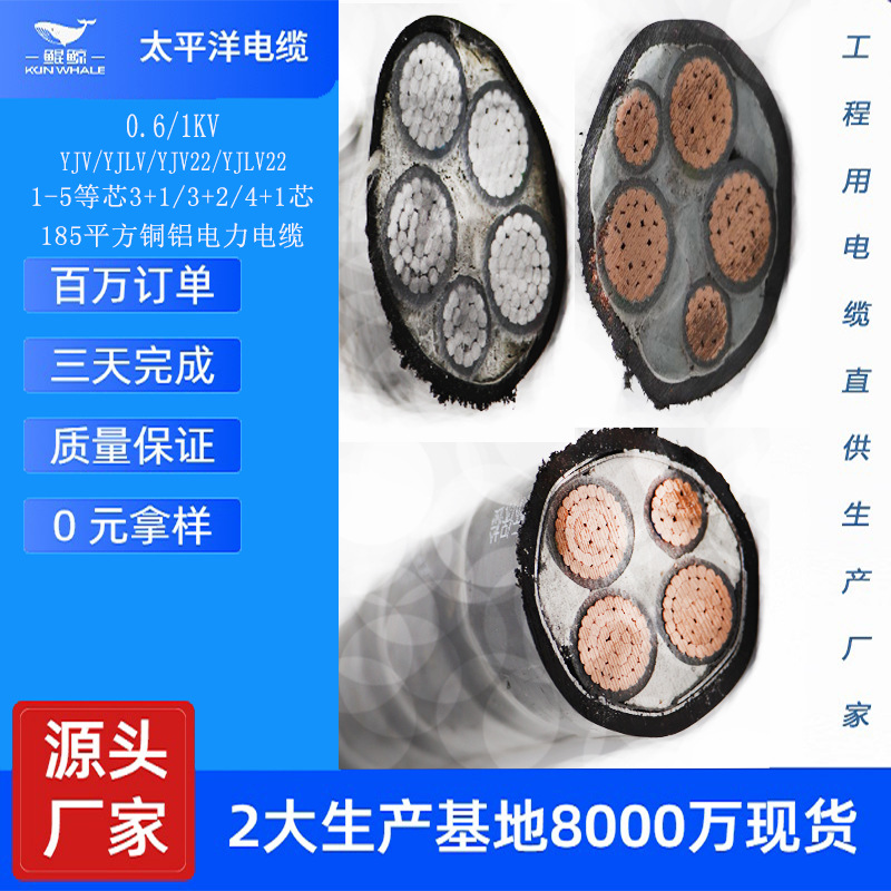 铝芯电力电缆型号  工程用185平方铝芯铠装电缆线厂家直销