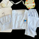 Three-Piece Set of Cloud Cotton Pajamas for Women Summer New Cute Cartoon Girl Round Neck Short-Sleeved Trousers Home Clothes Wholesale