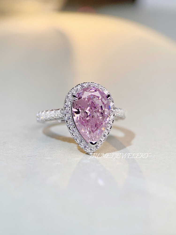 Fashion Water Droplets Sterling Silver Inlay Zircon Rings 1 Piece