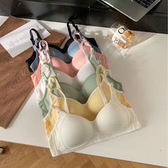 純綿下着 ノンワイヤー 薄型 プッシュアップ 露出防止 シームレスブラ 快適 通気性 大きいサイズ 工場直販