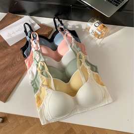 纯棉内衣文胸无钢圈薄款聚拢防走光无痕文胸舒适胸罩厂家直销
