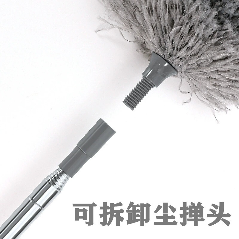 新款鸡毛掸子家用除尘打扫天花板静音吸附灰尘掸加长伸缩除尘掸|undefined