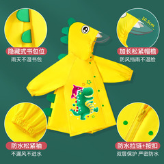 Mu Meng children's raincoat hand-painted cartoon Oxford cloth cloak style reflective breathable with school bag bit student poncho