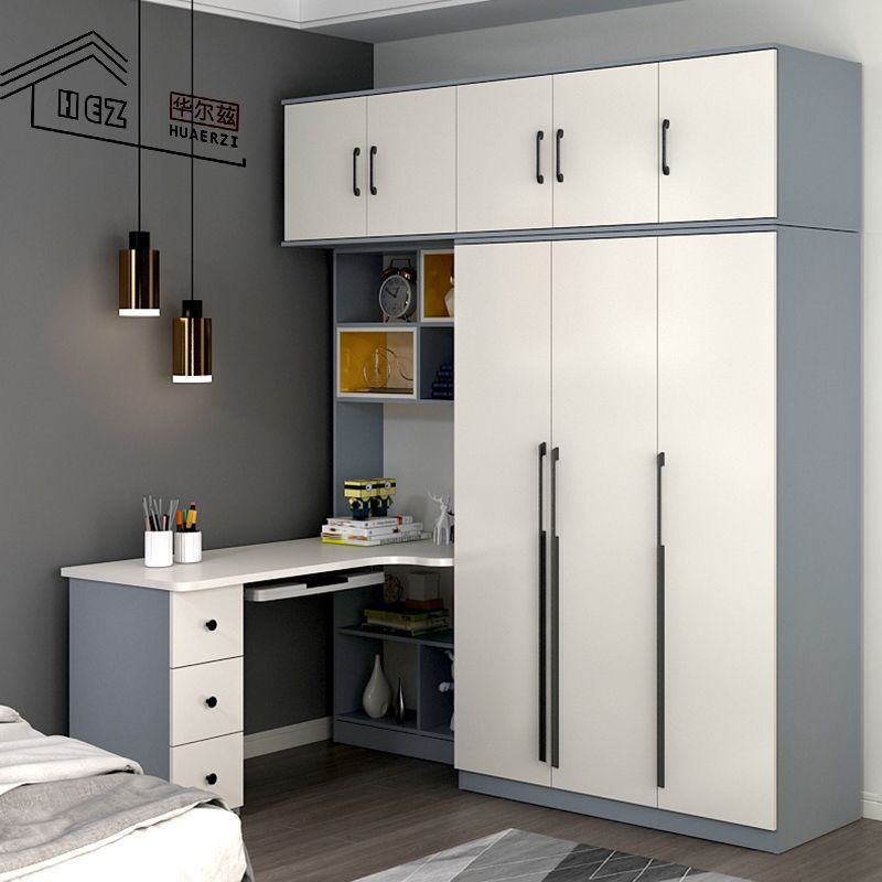 One-Piece Desk and Wardrobe Integrated Small-Sized Wardrobe Simple Multi-Functional Combination Cabinet # ￥Computer Desk with Corner