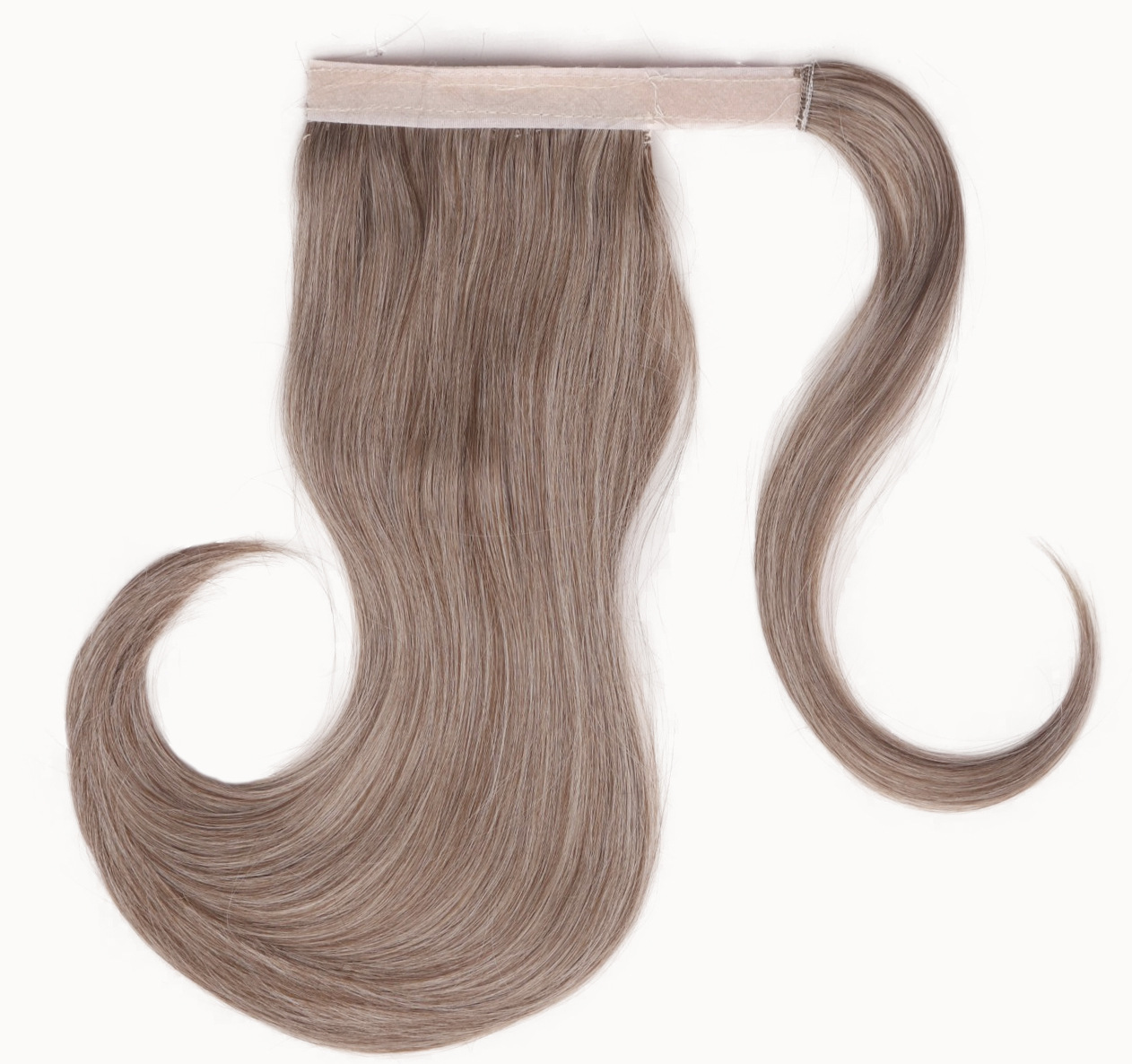 Velcro cola de caballo europea y americana cola de caballo ligeramente torcida falsa fibra química cola de caballo alta peluca